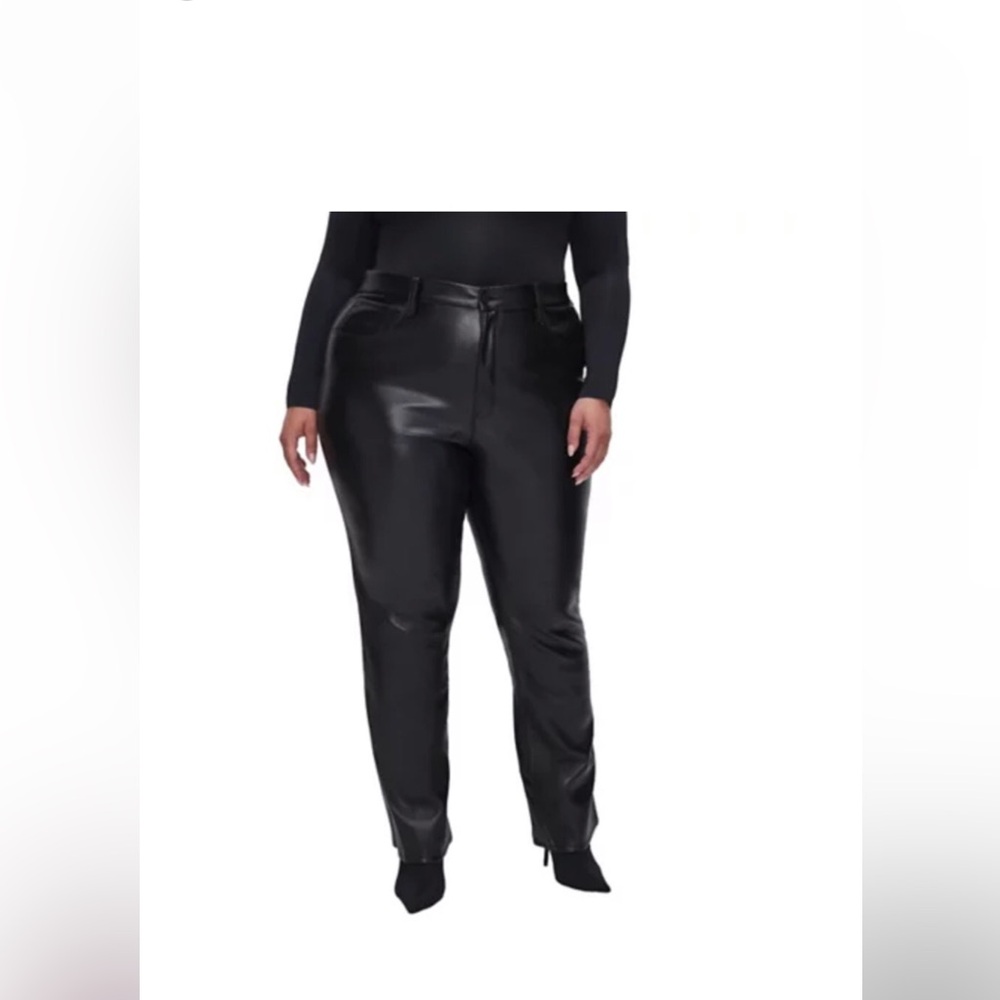 Good American better than leather straight leg pants